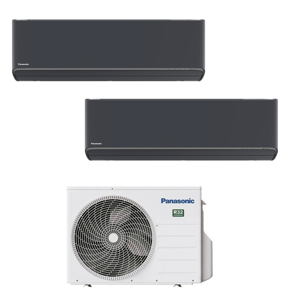 Panasonic Etherea MultiSplit Duo wall-mounted appliances 2x CS-XZ20ZKEW-H + CU-2Z35TBE | 2x 2 kW - Graphite