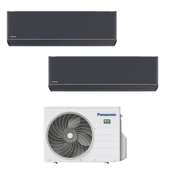 Panasonic Etherea MultiSplit Duo wall-mounted appliances CS-XZ20ZKEW-H + CS-XZ25ZKEW-H + CU-2Z41TBE| 2 kW + 2.5 kW - Graphite
