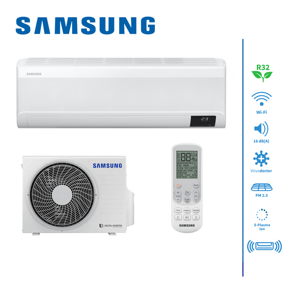 Samsung airconditioner R32 Wandinstallatie Wind-Free Elite AR09TXCAAWKNEU/X 2,5 kW I 9000 BTU