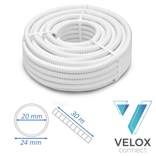 Tuyau de condensat VELOX lisse à lintérieur dun rouleau de 20 mm, 30 mètres