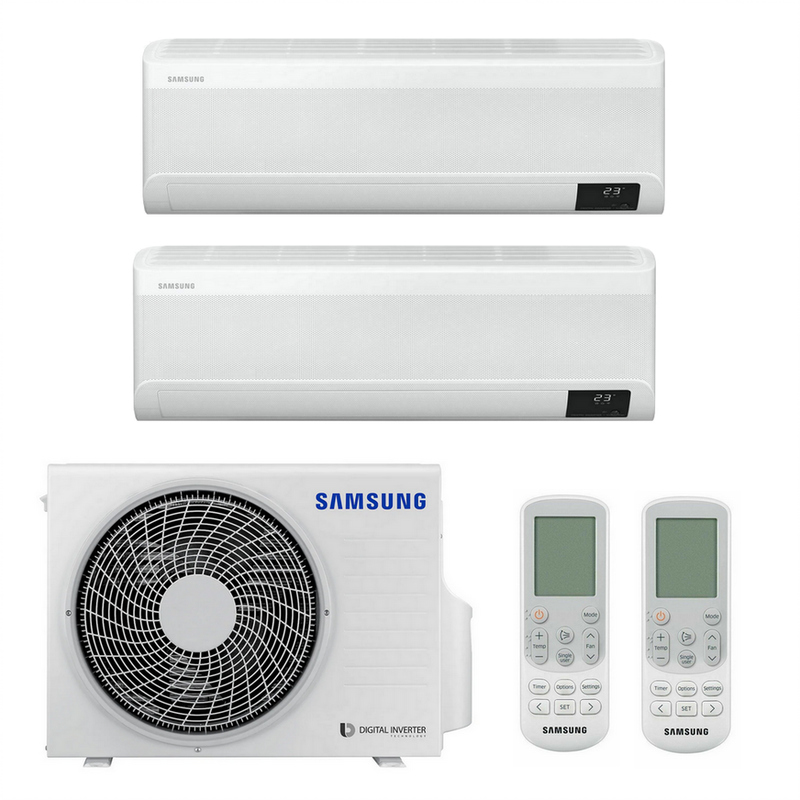 SAMSUNG Wind-free Mini Kassette 2 x 2,0kW Klimaanlage Wärmepumpe Klimagerät NEU 